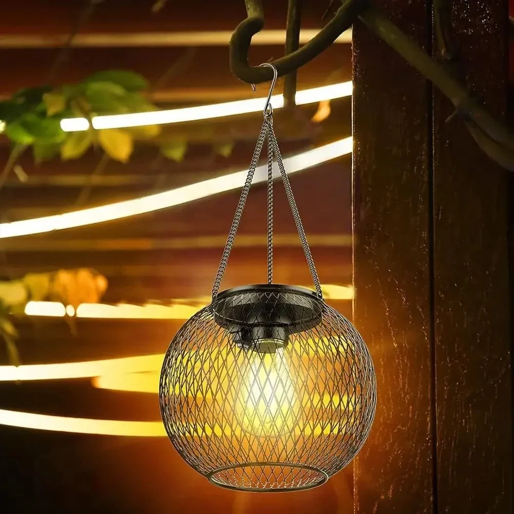 Solar Powered Outdoor Light Hanging Lanterns Decorative Set - Image 3